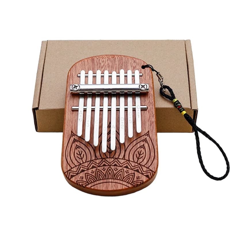 Kit kalimba 8 lames présenté dans sa boîte cadeau en carton kraft